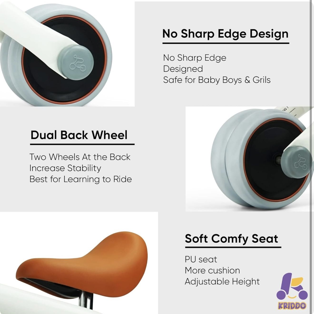 KRIDDO Baby Balance Bike