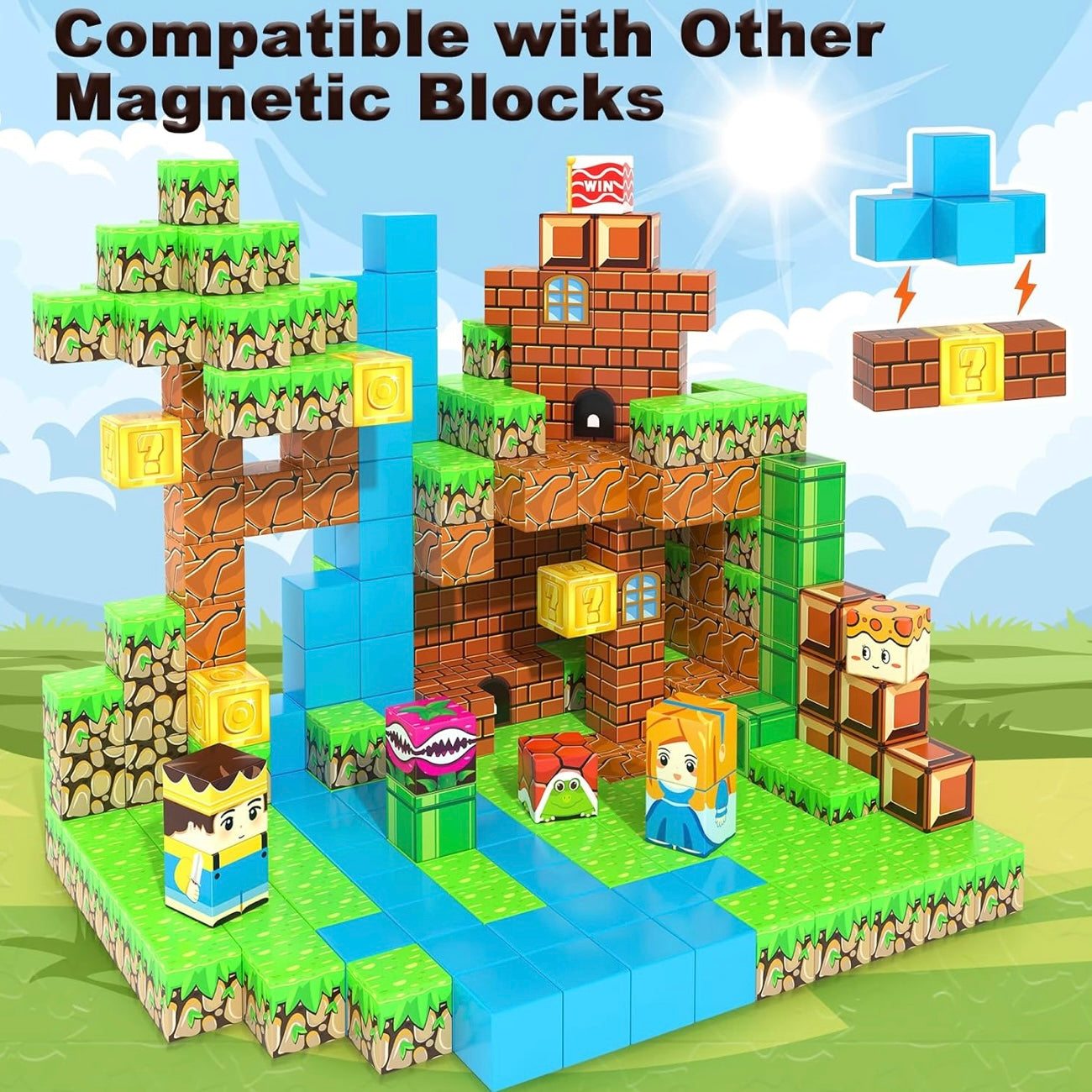 108PCS Magnetic Blocks Building Toys