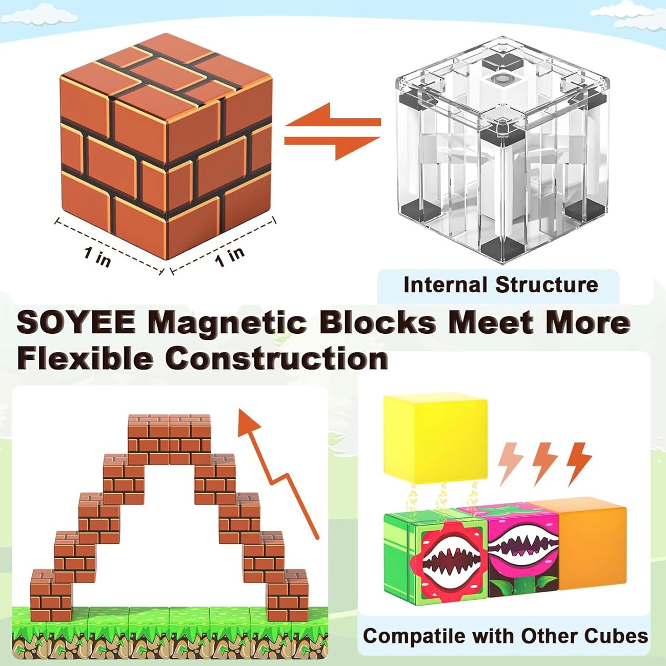 108PCS Magnetic Blocks Building Toys