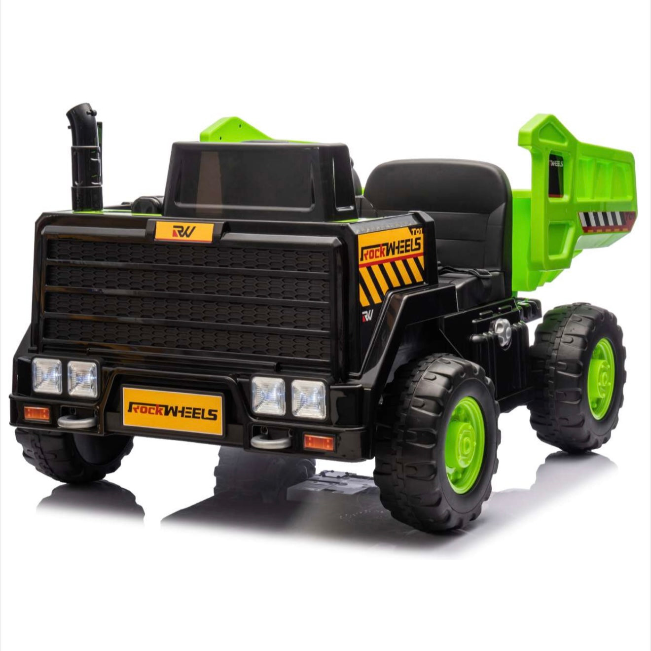 24V 2 Seater Ride On Dump Truck. Remote Control/4WD//Electric Dump Bed/Extra Shovel Traffic Cones