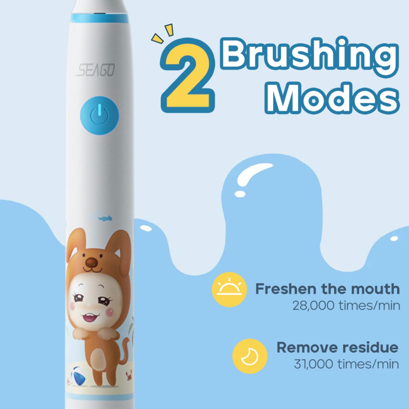 SEAGO Kids Electric Toothbrush