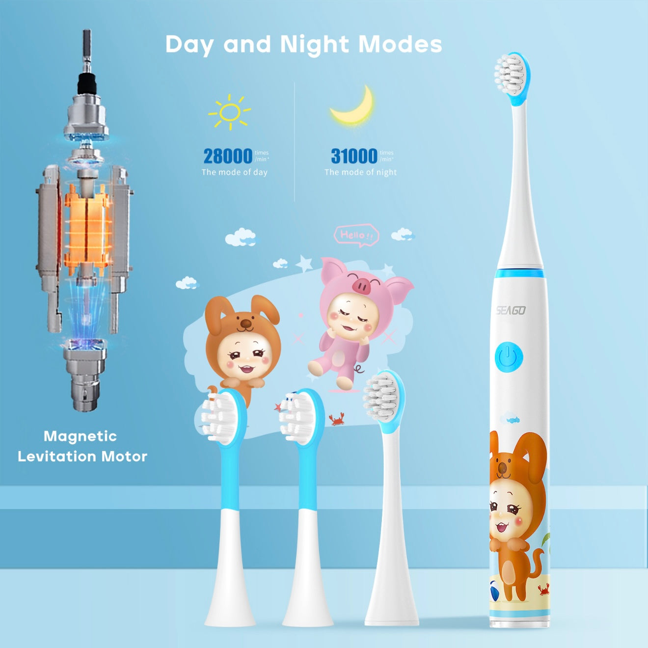 SEAGO Kids Electric Toothbrush