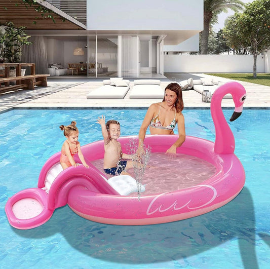 3-in-1 Flamingo Inflatable Kiddie Pool